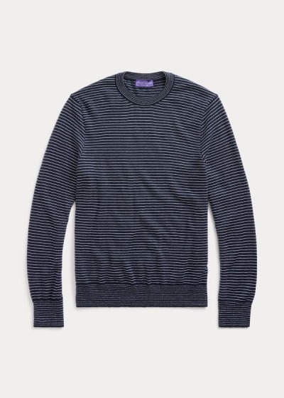 Ralph Lauren Striped Cashmere Striktrøje Herre Danmark (CJMZW5783)